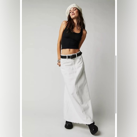Free People Come As You Are Denim Maxi Skirt - Picture 3 of 6